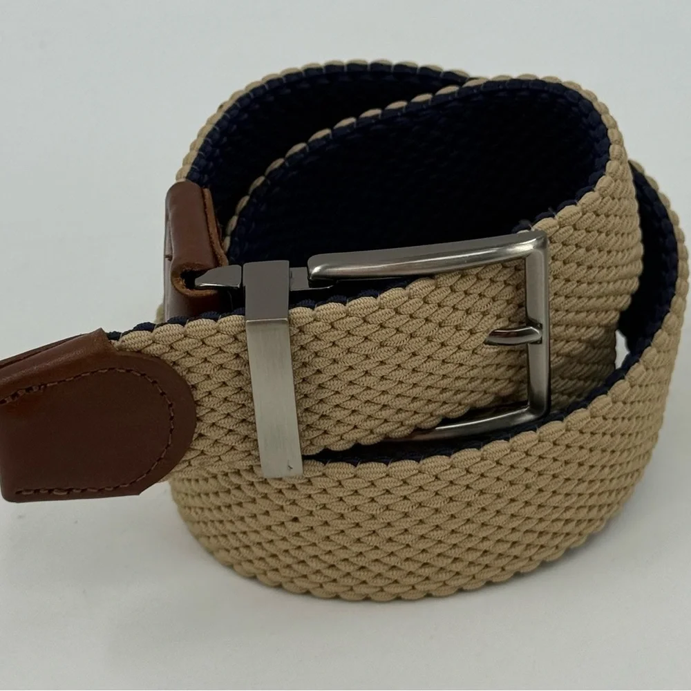Tommy Bahama Reversible‎ Stretch Cord  Belt Navy Blue & Tan Men's L/XL NWOT